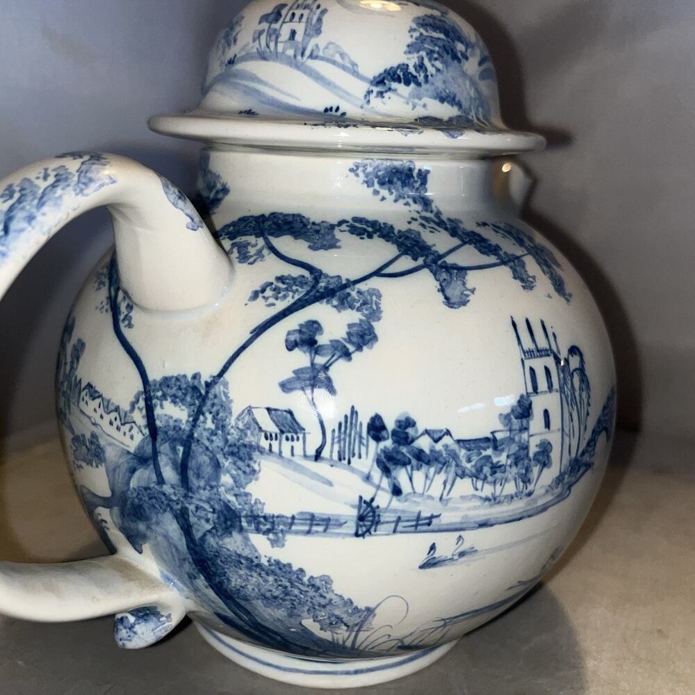 English Garden Collection Isis Ceramics Blue + White Teapot by Deborah Sears - Picture 5 of 6